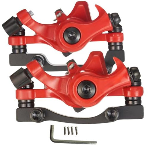 GUOFANG Bicicletta Freno a Disco Meccanico Pinza Universale Anteriore e Posteriore Resistente all'Usura Freno a Disco Idraulico(Rosso Davanti e Dietro)
