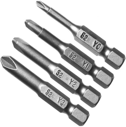 Fongmore Schraubendreher-Bits Y0 Y1 Y2 Y3 Y0 Y1 Y2 Y3, 0,6 cm, 4 Stück