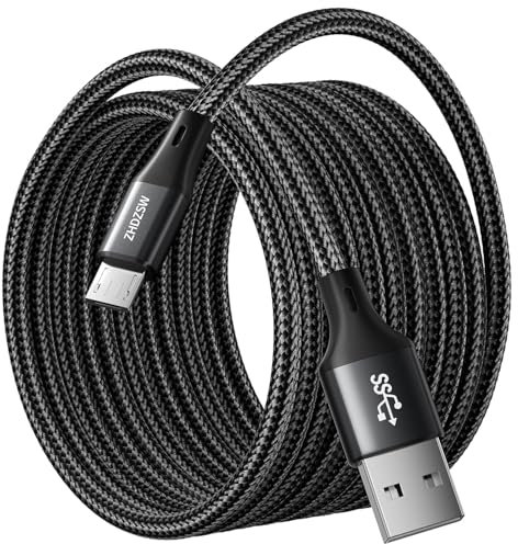 Extra Langes 4M Micro LadeKabel, Micro USB Kabel,USB A anf Micro Android Ladekabel Geflochten für Samsung S7/S6/S5, PS4 Controller, Kindle Fire, Fire HD Tablet, Xbox, Nexus, Home Monitor etc Black