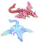 ZWWOGE 2 PCS 3D Gedruckter Drache Drachen Spielzeug Realistische Realistische Beweglicher Drachen Figuren flexible Gelenke Heimdekoration Schreibtischspielzeug Heimbürodekoration Drachen Figuren