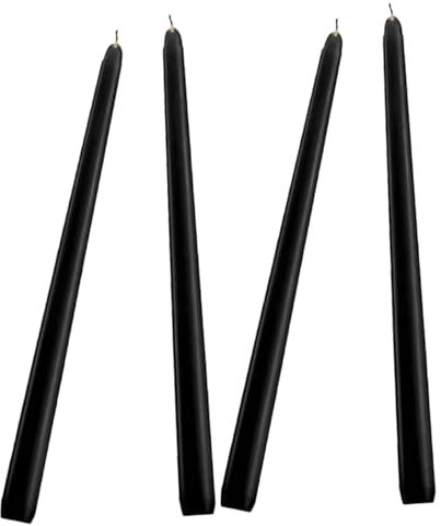 EXQUIMEUBLE 4stücke Schwarze Stabkerzen Baumwolldocht Stunden Brenndauer Für Halloween-dinner Geruchsneutral Lange Kerze Hohe Stabkerze Kerzendeko Partygeschenk Notfallkerze