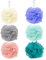 6 Pièces Maille Moussante Fleur de Douche Lavable, Fleur de Douche Aux Belles Couleur, Bain De Mousse Loofahs Brosse À Nettoyer, ÉPonges De Bain, Pouf De Douche la Peau Nettoyer la Peau Apaisante