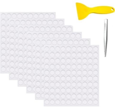 600 Stück Doppelseitige Klebepunkte - Rund Transparente Klebende Aufkleber, Abnehmbare Klebepaste Punkt Aufkleber für Ballon, Festival-Dekoration, DIY Basteln, Papier, Glas, Metall(6mm)