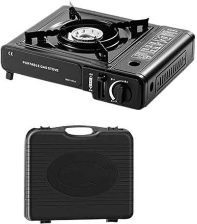 Réchaud de camping portable - Brûleur unique - Cuisinière de camping - Barbecue de table - Régulation de la puissance 2900 W - Équipement de plein air - Accessoires de cuisine pour le camping, la