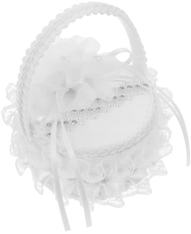 VICASKY Kreative Ringbox für Hochzeiten mit Perlengriff und Besticktem Ringkissen Geschenkverpackung für Verlobungen Valentinstag und Romantische Anlässe