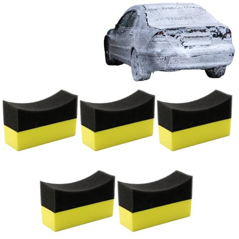 Aplicador De Brillador para Neumáticos | 5 Piezas Almohadillas Aplicadoras de Esponja Color para Limpieza - Espuma De Pulido Y Limpieza para Baños, Camiones Y Lavabos con Cera