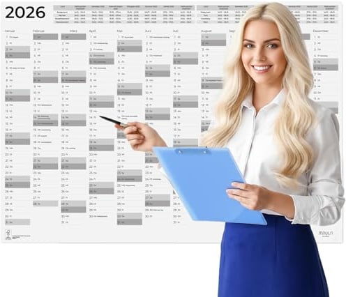 Jahreskalender 2026 Wandkalender A1 gefaltet – Großer Wandkalender 2026 als Poster für Büro, Schule & Zuhause – Praktischer Jahresplaner 2026 für Termine, Projekte & Familienorganisation