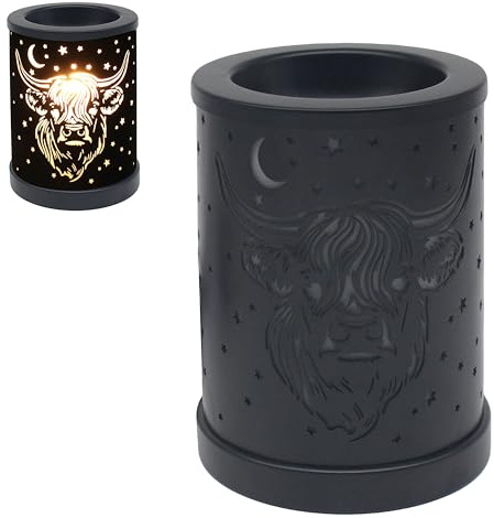 Lesser & Pavey Desire Aroma Highland Cow Decor Table Lamp | Countryside Inspired Style, Soft Ambient Glow, Fragrance Diffusion, Decorative Feature, Charming Display, Gift Choice
