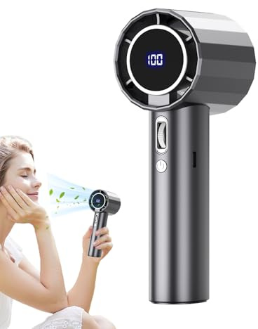 Ventilador Eléctrico de Mano | Ventilador Turbo Portátil Con Carga USB Para Camping, De Aire Con Pantalla Digital Para Pesca Senderismo Playa Trabajo Picnic