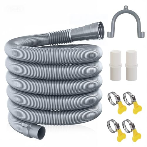 Extensión de tubería de residuos plegable para caravana, kit de adaptador universal de manguera de agua residual 3M con 2 conectores extensores, 4 abrazaderas de tubo y soporte en U para autocaravana