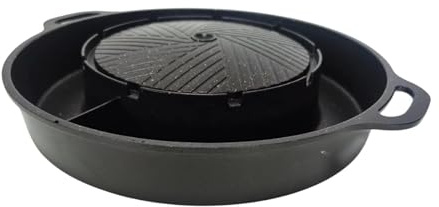 SUIOPPYUW Parrilla coreana portátil y duradera, antiadherente, redonda, para cocinar al aire libre, bandeja para carne y olla caliente, divertida y multifuncional, antiadherente, Negro, METRO
