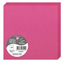Clairefontaine 2824C Packung (mit 25 Doppelkarten Pollen, Gefaltet, 135 x 135 mm) 210g, fuchsia