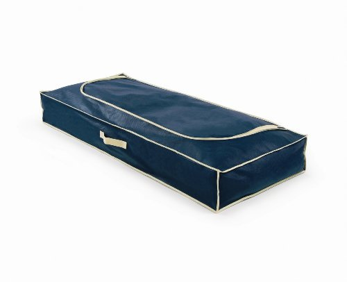 H & L Russel Ltd Underbed Chest, Marine Blue with Clotted Cream Trim