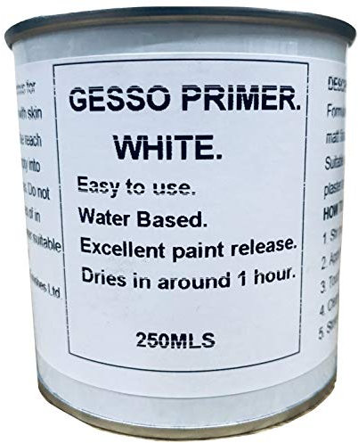 1 x 250ml White Gesso Primer for Canvas Wood Card for Oil/Acrylic Paints Jesso