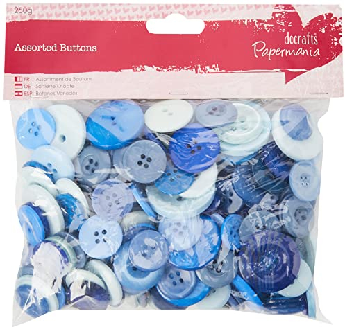 DOCrafts Papermania Knöpfe Sortiert, Blau, 250 g