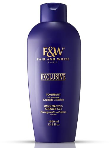 Fair & White Exclusive, Skin Brightening Body Wash - 33.8 fl.oz / 1000ml – Daily Shower Gel, Uneven Skin Tone, with Pomegranate and Melon Extracts