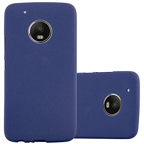 cadorabo Case works with Motorola MOTO G5 in FROST DARK BLUE - Shockproof and Scratch Resistant TPU Silicone Cover - Ultra Slim Protective Gel Shell Bumper Back Skin