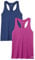 Amazon Essentials Canotta Tecnica Dorso Vogatore Elasticizzata Asciugatura Rapida (Anche in Taglie Forti) Donna, Pacco da 2, Blu Marino/Fucsia, S