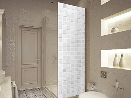 Vinyl für Duschwände Badezimmer Fliesen Grau Mittel | Verschiedene Maße 70 x 200 cm | Robuster und einfacher Aufkleber | Dekorativer Aufkleber in elegantem Design