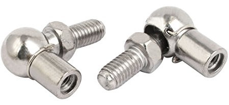 sourcing map 2stk. Gelenkkopf Kugellager mit Bolzen, Recht-Hand Innengewinde M6x1,0mm und Recht-Hand Außengewinde M8x1,25mm, 45# Stahl Kugelbuchse Endfitting