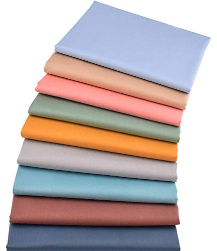 Morandi Quilt-Stoffbündel, einfarbig, 46 x 56 cm, Baumwollstoff zum Nähen von Patchwork, 9 Stück