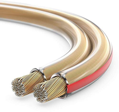 sonero® 30 Metros 2x1.50mm² Cable de Altavoz CCA, Color: Transparente