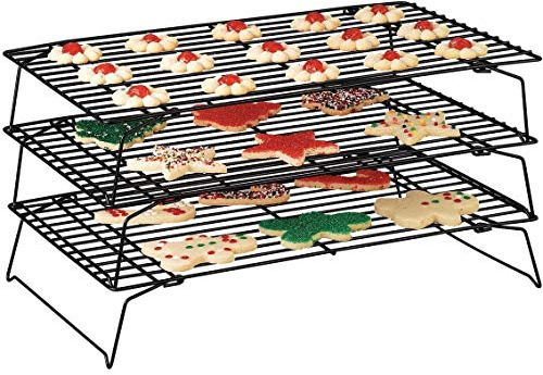 3 Tier Stackable Cooling Rack Grill Stand for Biscuit Brownie Cake Baking Tray - Space Saving