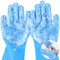 pecute Dog Washing Gloves, Cleaning Gloves Multifunction, Dog Grooming Gloves, Washing Up Gloves, Heat Resistant Silicone Gloves Household, Bathing and Massaging Gloves for Dogs and Cats