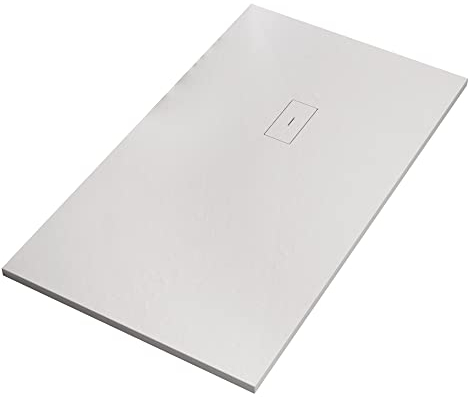 OLIMPO DOCCE - Piatto doccia in marmoresina Bianco effetto pietra cemento MAKA - 70x80