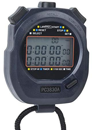 Digital Sport Stoppuhr Timer, Sportlauf Stoppuhr Elektronische Leichtathletik Countdown Stoppuhr PC3830A ABS(0.01)