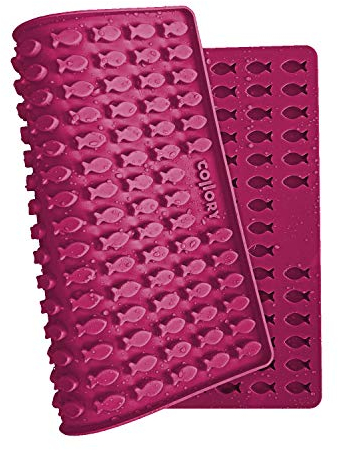 Collory Mini Fisch (2cm) Silikon Backform für Hundekekse & Hundeleckerlis, Pralinenform, Schokoladenform, Antihaftend und Lebensmittelecht (BPA-Frei)