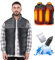 AFUNSO Gilet Riscaldato Uomo Donna, Copertura Leggera Riscaldamento Elettrico Temperatura Controllo Copertura Collo Extra Riscaldata(Batteria non inclusa/Uscita adottata 5V/2A o superiore)