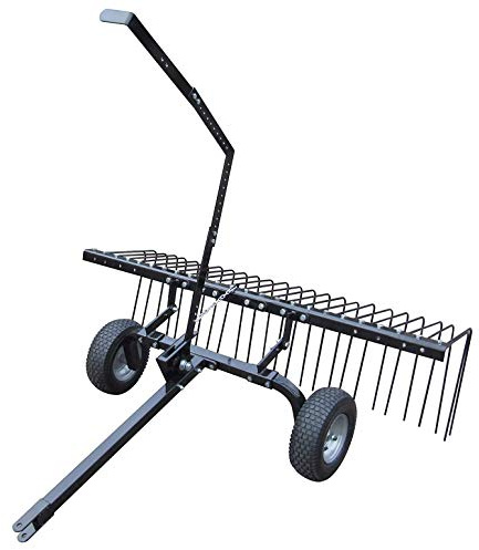 Yard Tuff 72 Inch Durable Steel Rake, Wheels, Lift Handle & Hitch for ATV, UTV, or Tractor
