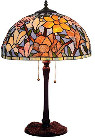 GDLight Amerikanische landwirtschaftliche Tischleuchte in Tiffany-Art-Buntglas-Schreibtischlampe Jahrgang Pastoral Nachtlichter für Wohnzimmer Schlafzimmer Arbeitszimmer Lesen, Max40W, 16
