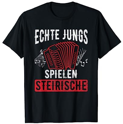 Echte Jungs Spielen Steirische Ziehharmonika Akkordeon T-Shirt