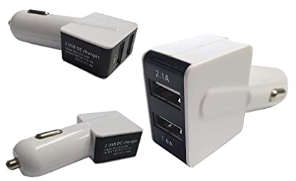 Mr. Gadget's Solutions Kfz-Ladeadapter mit 2 USB-Anschlüssen, 2,1 A, Weiß