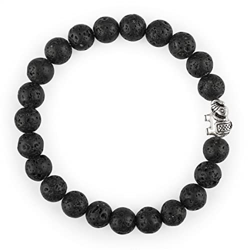 Attraction Zen ELEFANT ARMBAND | ECHTES 8mm NATURSTEIN | KOSTENLOSE EBOOKS DEUTSCH | HANDGEFERTIGT | Schmuck für Damen und Herren | ALLE STEINE IN UNSEREN ARMBÄNDERN SIND NATÜRLICH (ROCKLAVA)