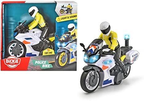 Dickie Toys - Polizei Motor, Belgische Version, ab 3 Jahren, Licht und Ton und Reibung