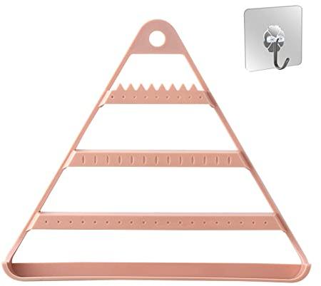 IKAAR Schmuckhalter Wand Schmuckaufbewahrung Schmuckleiste Hängender Schmuck-Organizer Halsketten Aufhänger Ohrring Armband Halter Wandbefestigung Ketten Ordner Rosa