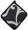 Russo Tessuti Set 2 Presine Coppia Pattina Forno Fornelli Ghirigori Cucina Coordinato 15x15cm -Nero
