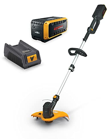 Mowox® ET 40 Li + Starter Set 1 Akku-Rasentrimmer, Teleskop-Schaft und Fadenautomatik (inkl. 40V - 4,0Ah Batterie + 4A Schnellladegerät)