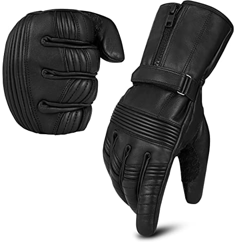 aaasportx Motorradhandschuhe Herren Winter Schwarz MotorradHandschuhe Winter Motorradhandschuhe Winter Herren Warm Wasserdicht Winddicht (M)