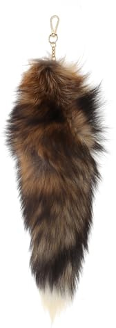 Kobeleen Niedlicher Fuchsschwanz-Schlüsselanhänger, weiches Plüsch-Hängeornament, verspielter Fuchsschwanz-Taschenanhänger, Taschenanhänger für Taschen und Schlüssel