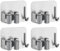 M JINGMEI Mop Holder Wall Mounted, 4 Pcs Stainless Steel Self Adhesive Mop Broom Holder with Hooks Hanger Self-Adhesive Broom Holder for Office, Closet, Garden Garage, Bathroom,Kitchen (Silver)