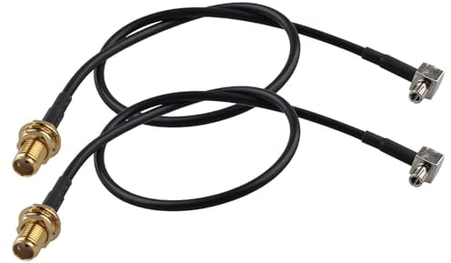 Futheda 2pcs SMA to TS9 Cable 4G LTE Antenna SMA Female Bulkhead to TS9 Male Plug Right Angle Adapter Cable Antenna Extension RG174 Pigtail Coaxial Cable 12inch/30cm for 4G LTE WiFi Router UMTS Mobile