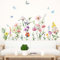 Amimagen Wandtattoos Blumen Wandaufkleber - Wildblume Gras Schmetterlinge Daisy Floral Wandsticker - Mädchen Schlafzimmer Wohnzimmer Sofa TV Hintergrund Wanddeko