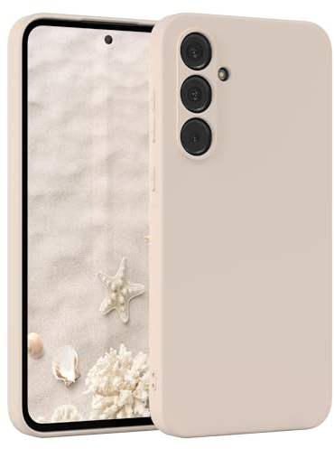 EAZY CASE - Silikonhülle für Samsung Galaxy A55 Hülle Silikon Case Beige weich stoßfeste Handyhülle Galaxy A55 Schutzhülle mit Kameraschutz Dünn Premium Schutz Cover TPU Phone Bumper in Taupe