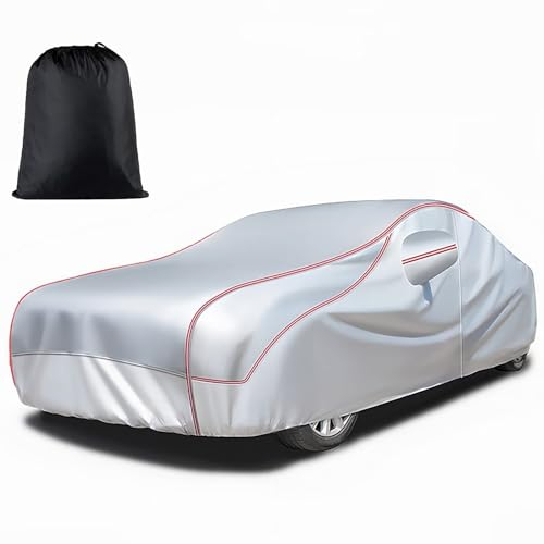Autoabdeckung für Trabant P 601 | Autoabdeckung Outdoor Wasserdicht mit Reißverschluss und Baumwollfutter Auto Abdeckplane Atmungsaktiv UV Schutz Staubdicht Winddichte Allwetterschutz (Color : Silver
