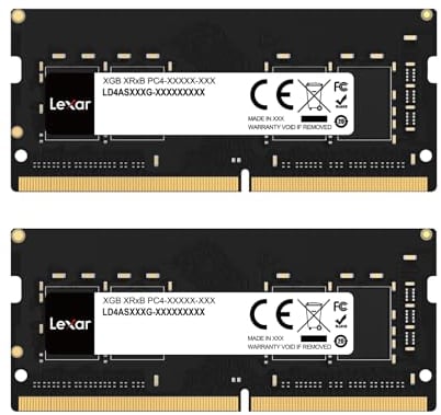 Lexar SODIMM DDR4 RAM 16 GB Kit (2 x 8 GB), 3200 MHz DRAM, 260-Pin DDR4 SODIMM Laptop-Speicher, Hochleistungs SO-DIMM, PC Laptop Computerspeicher (LD4S08G32C22ST-BGD)