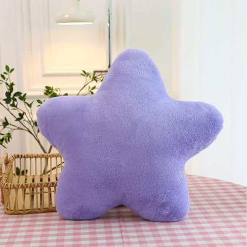 Bettschlange Kuschelkissen Kinder, Stern Kinderkissen, Weiche Flauschige Sternenkissen, Kissen Kinderzimmer Sternform Dekokissen für Mädchen & Jungen Zuhause Schlafzimmer,Hellviolett,30x30cm